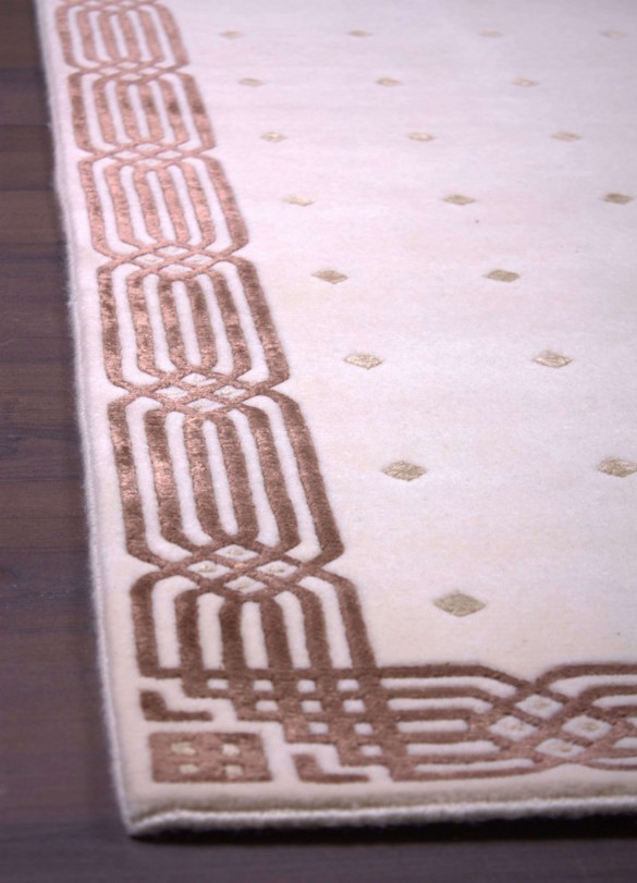 PAL-wool&silk-79x150_brown pattern/beige