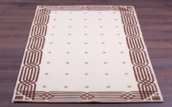PAL-wool&silk-79x150_brown pattern/beige