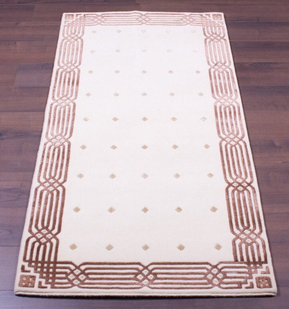 PAL-wool&silk-79x150_brown pattern/beige