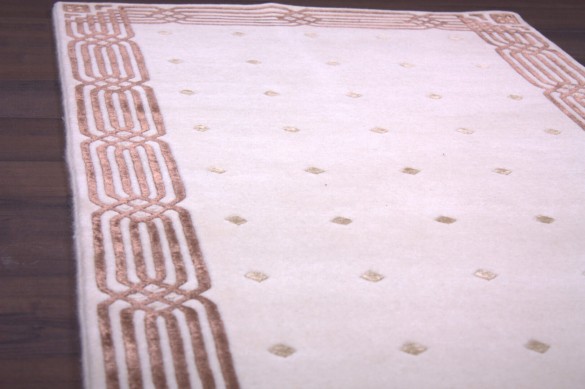 PAL-wool&silk-79x150_brown pattern/beige